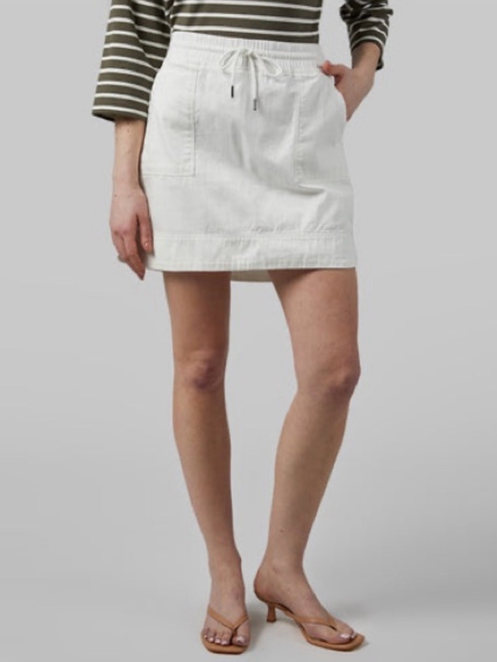 32 Degrees Cool Denim Cotton Lightweight Skort White/Ivory XL